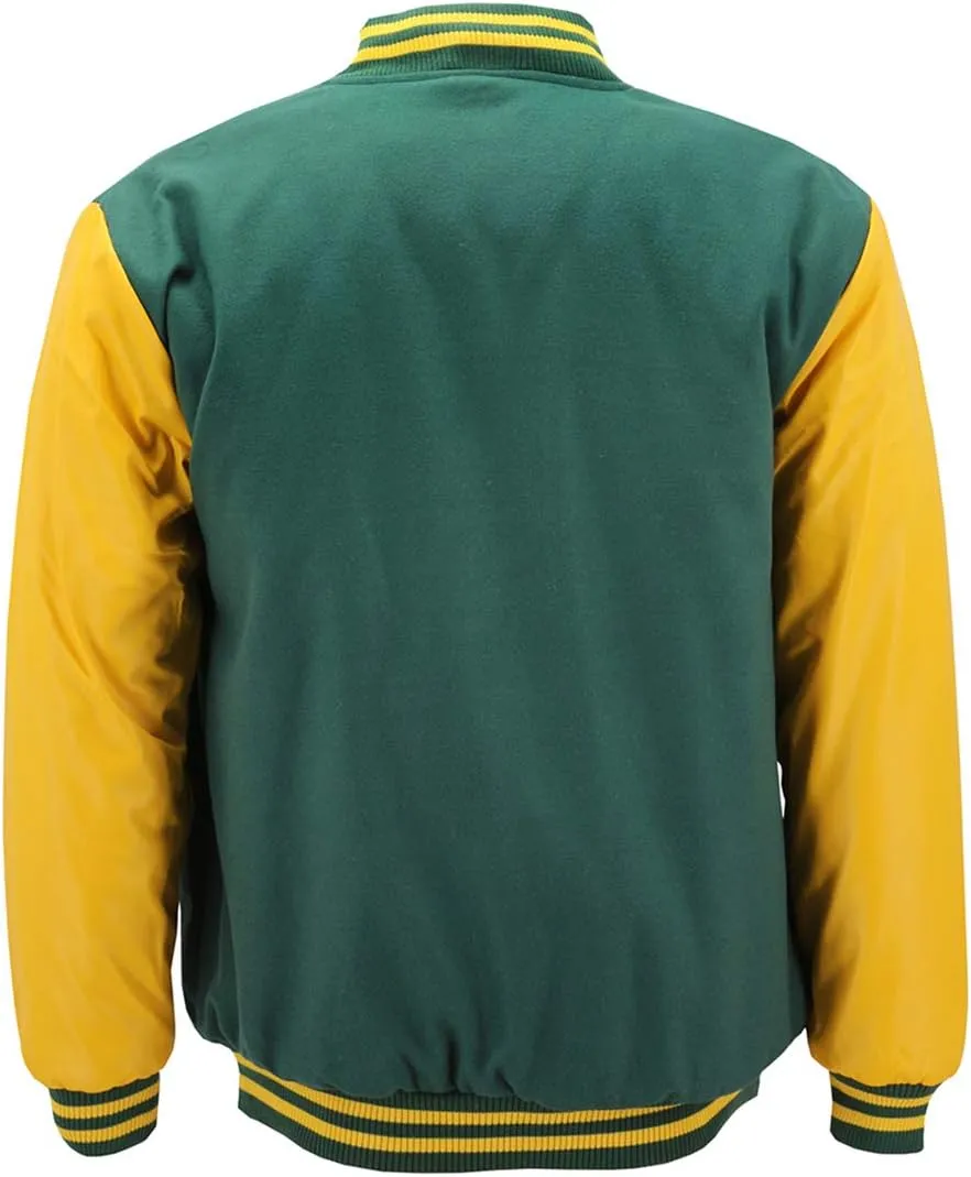 Maximos Men's LMJ Snap Button Front Classic Varsity Jacket