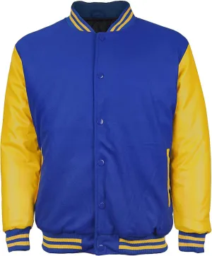 Maximos Men's LMJ Snap Button Front Classic Varsity Jacket