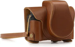 MegaGear Canon PowerShot G1X Mark III Ever Ready Leather Camera Case and Strap, with Battery Access - Light Brown - MG1384