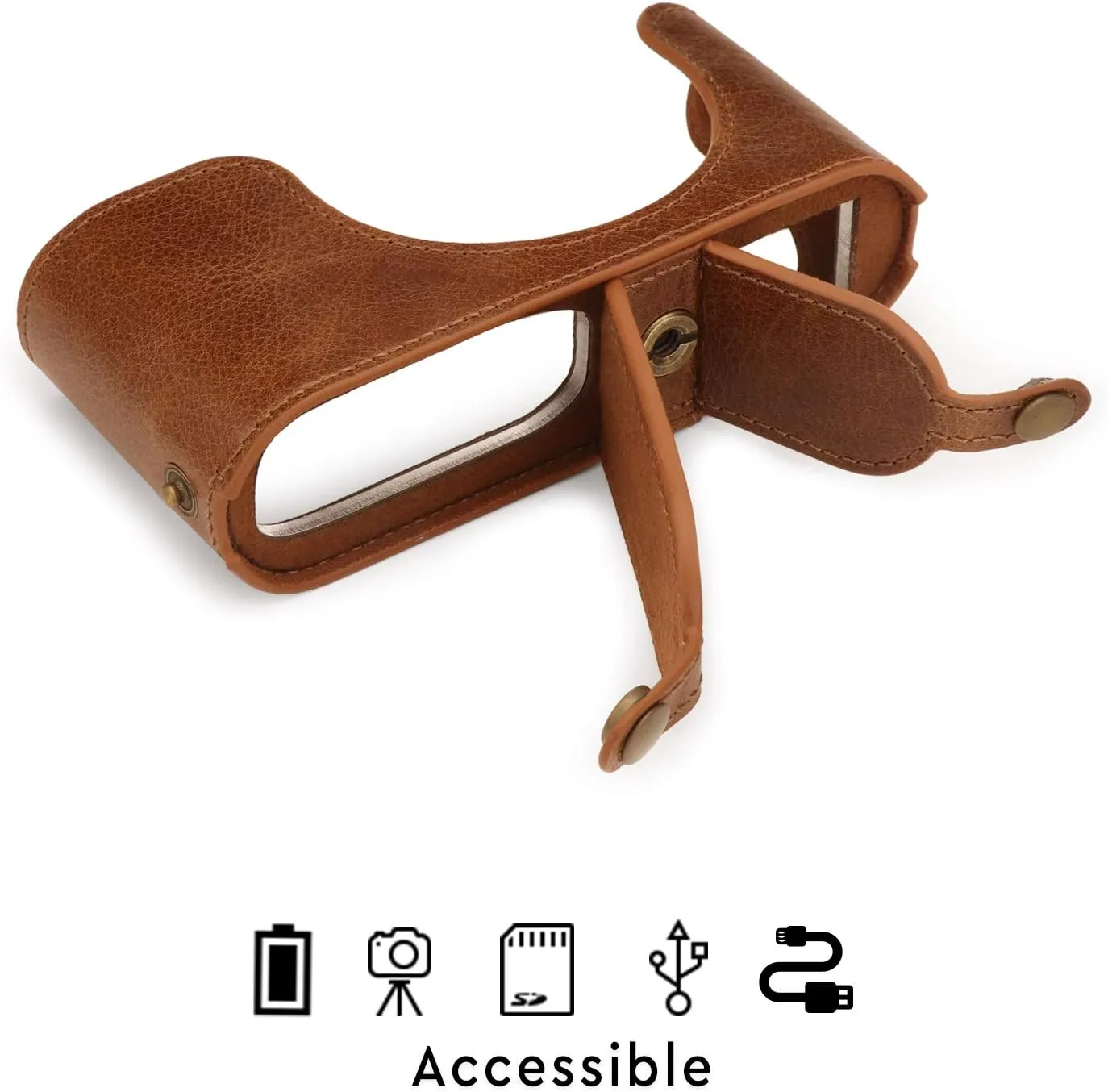 MegaGear Ever Ready Genuine Leather Camera Half Case Compatible with Leica Q2