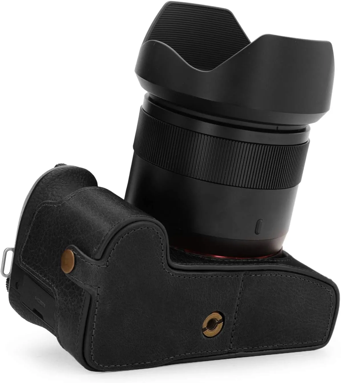 MegaGear Ever Ready Genuine Leather Camera Half Case Compatible with Leica V-Lux 5, Panasonic Lumix DC-FZ1000 II