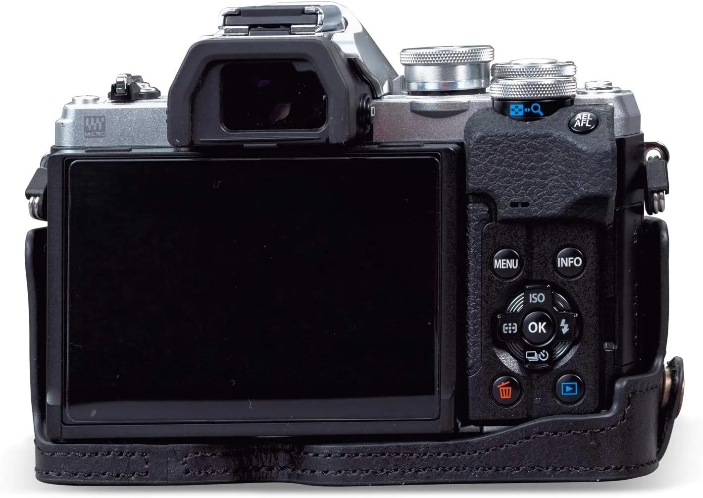MegaGear Ever Ready Genuine Leather Camera Half Case compatible with Olympus OM-D E-M10 Mark IV