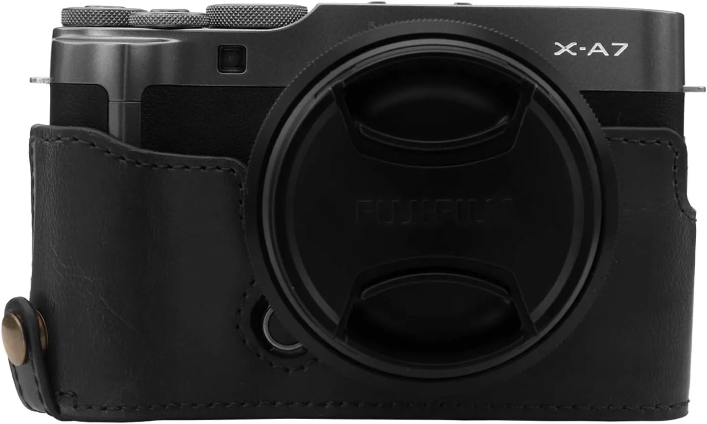 MegaGear Ever Ready Leather Camera Half Case Compatible with Fujifilm X-A7