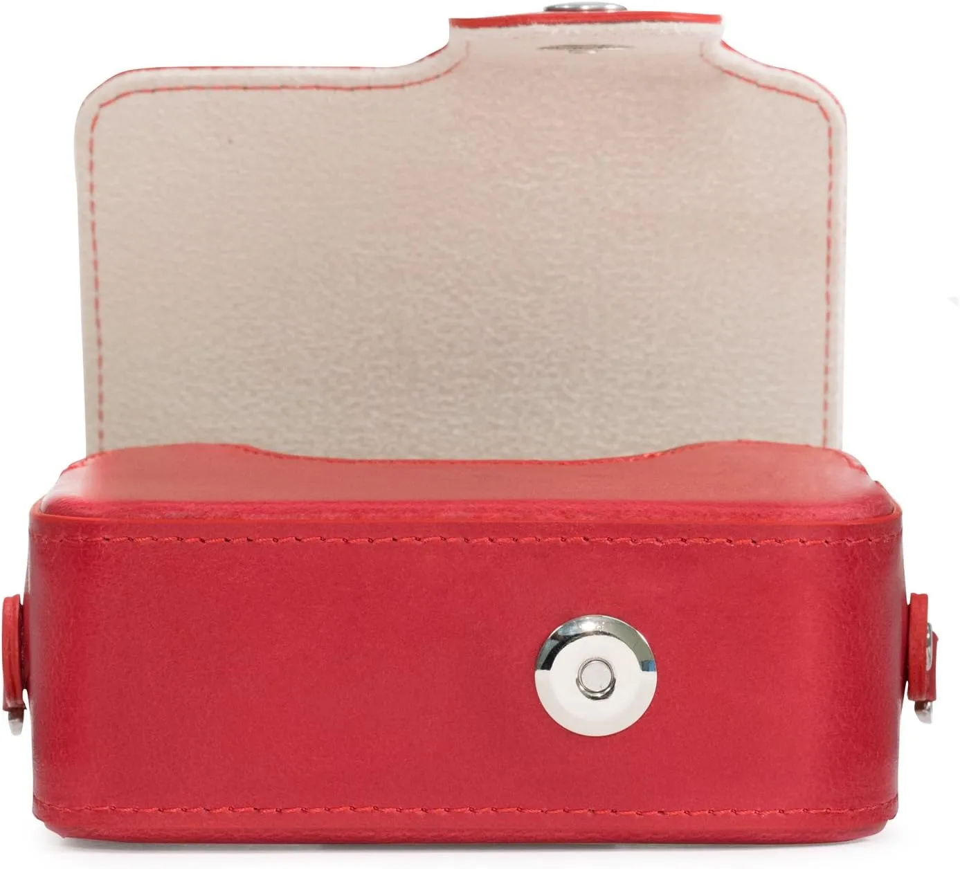MegaGear Leather Camera Case with Strap Compatible with Sony Cyber-shot DSC-RX100 VII, ZV-1, DSC-RX100 VI, DSC-RX100 V, DSC-RX100 IV, DSC-RX100 III, DSC-RX100 II - Red
