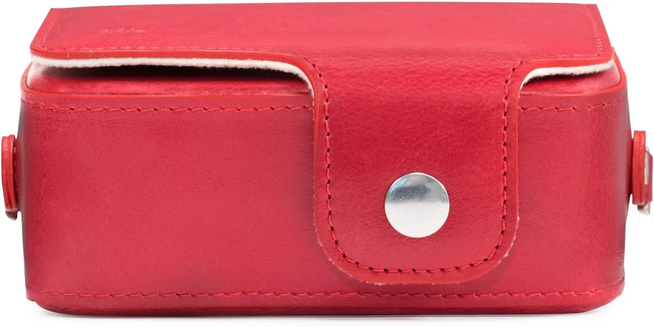 MegaGear Leather Camera Case with Strap Compatible with Sony Cyber-shot DSC-RX100 VII, ZV-1, DSC-RX100 VI, DSC-RX100 V, DSC-RX100 IV, DSC-RX100 III, DSC-RX100 II - Red