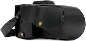 MegaGear MG1184 Canon EOS Rebel T6s, 8000D (18-55mm) Ever Ready Leather Camera Case and Strap - Black