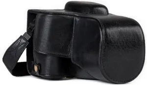 MegaGear MG1192 Ever Ready Genuine Leather Camera Case Compatible with Canon EOS Rebel T8i, Kiss X10i, Rebel T7i, Kiss X9i, 77D, 9000D (18-55mm), Black