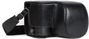 MegaGear MG1236 Sony Alpha A6500 (16-50 mm) Ever Ready Genuine Leather Camera Case & Strap with Battery Access, Black