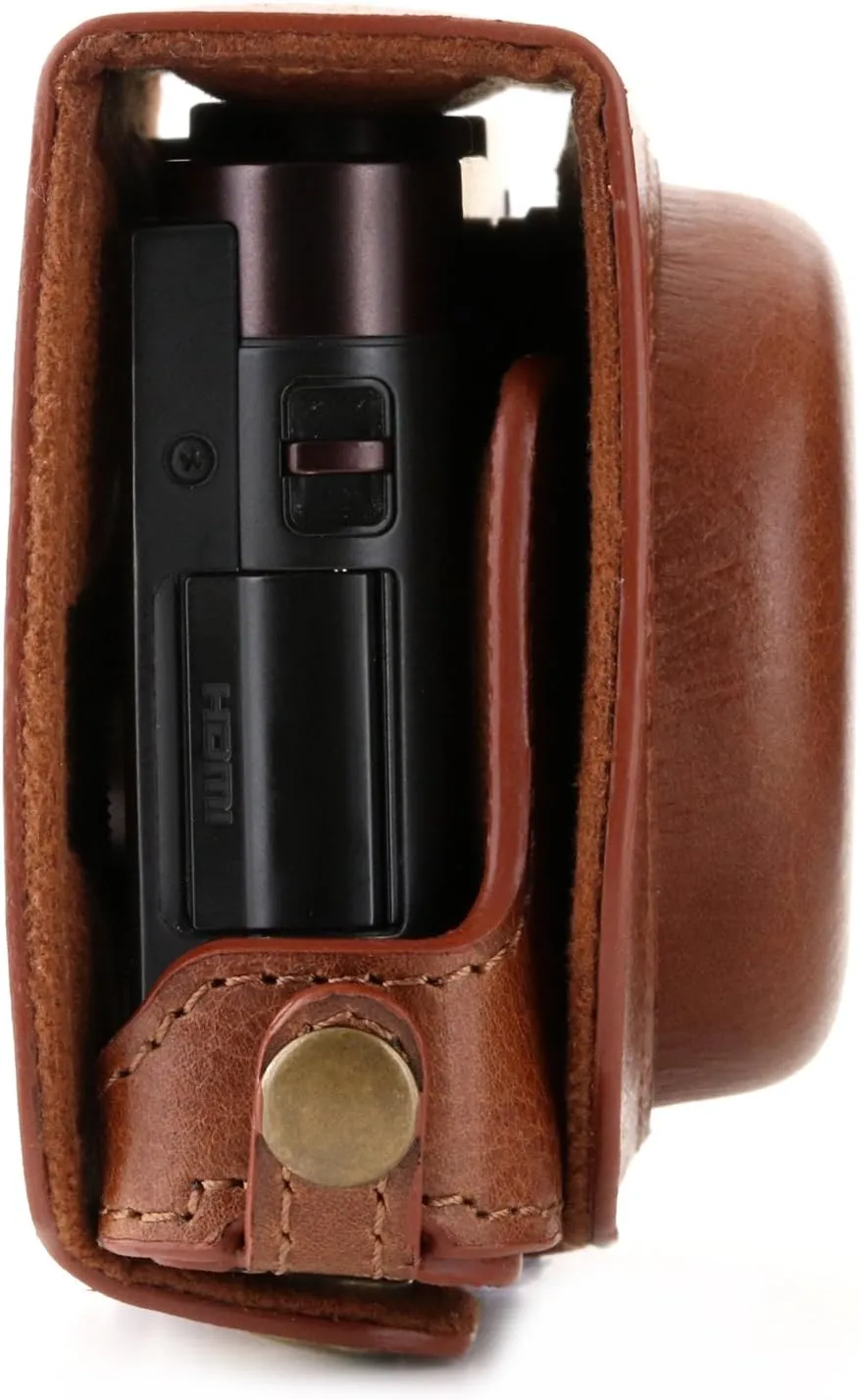 MegaGear MG1287 Leica C Typ 112 Ever Ready Genuine Leather Camera Case & Strap with Battery Access, Brown