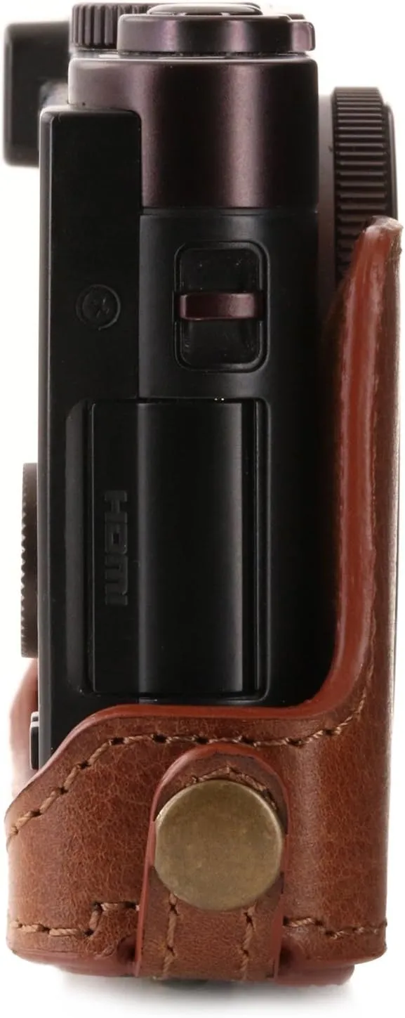 MegaGear MG1287 Leica C Typ 112 Ever Ready Genuine Leather Camera Case & Strap with Battery Access, Brown