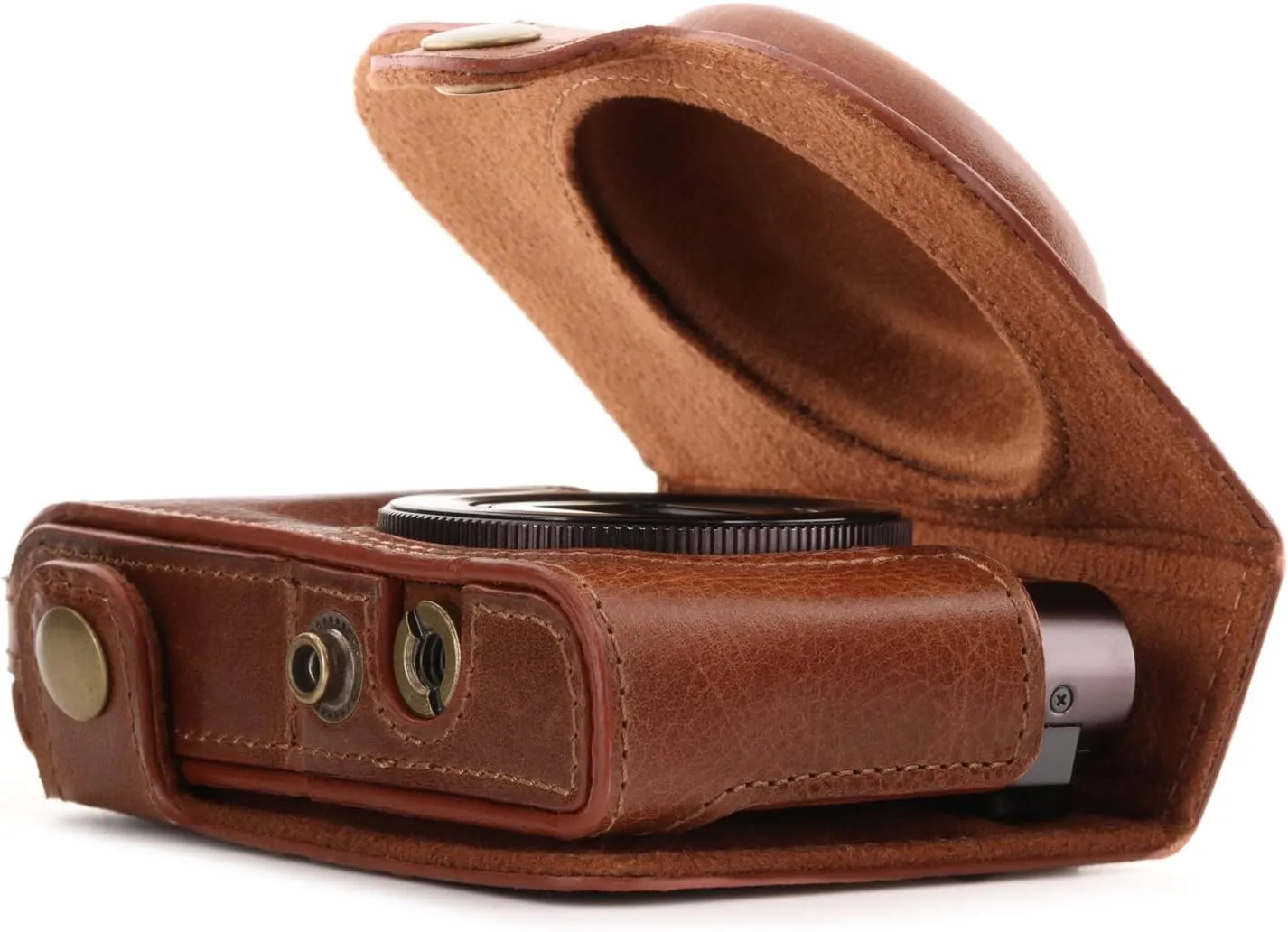 MegaGear MG1287 Leica C Typ 112 Ever Ready Genuine Leather Camera Case & Strap with Battery Access, Brown