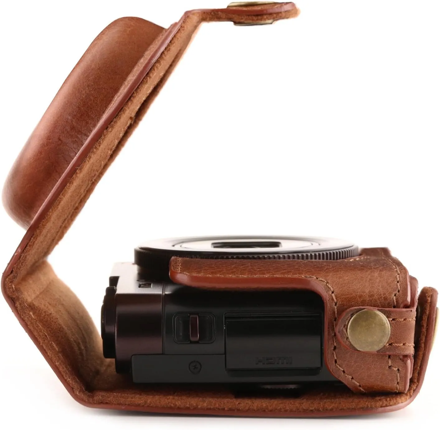 MegaGear MG1287 Leica C Typ 112 Ever Ready Genuine Leather Camera Case & Strap with Battery Access, Brown