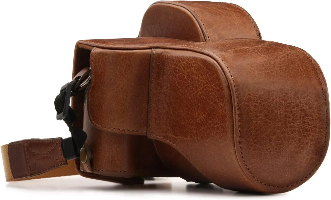 MegaGear MG1340 Ever Ready Genuine Leather Camera Case & Strap for Fujifilm X-E3 (23mm & 18-55mm) with Battery Access, Light Brown