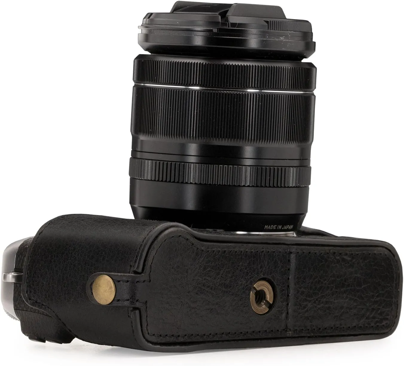 MegaGear MG1342 Ever Ready Genuine Leather Camera Half Case & Strap Fujifilm X-E3 with Battery Access, Black