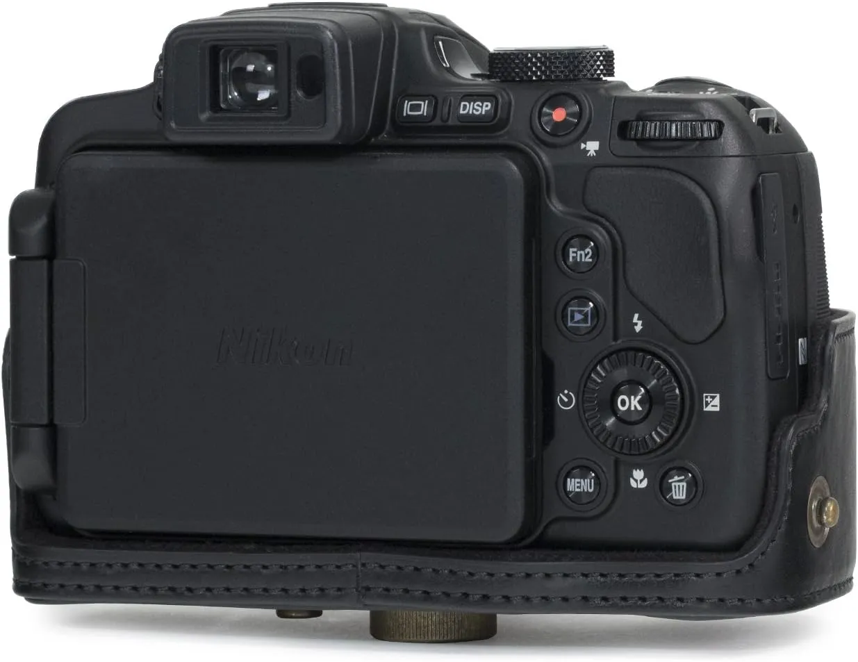 MegaGear Nikon Coolpix B700 Ever Ready Leather Camera Case and Strap- Black - MG920