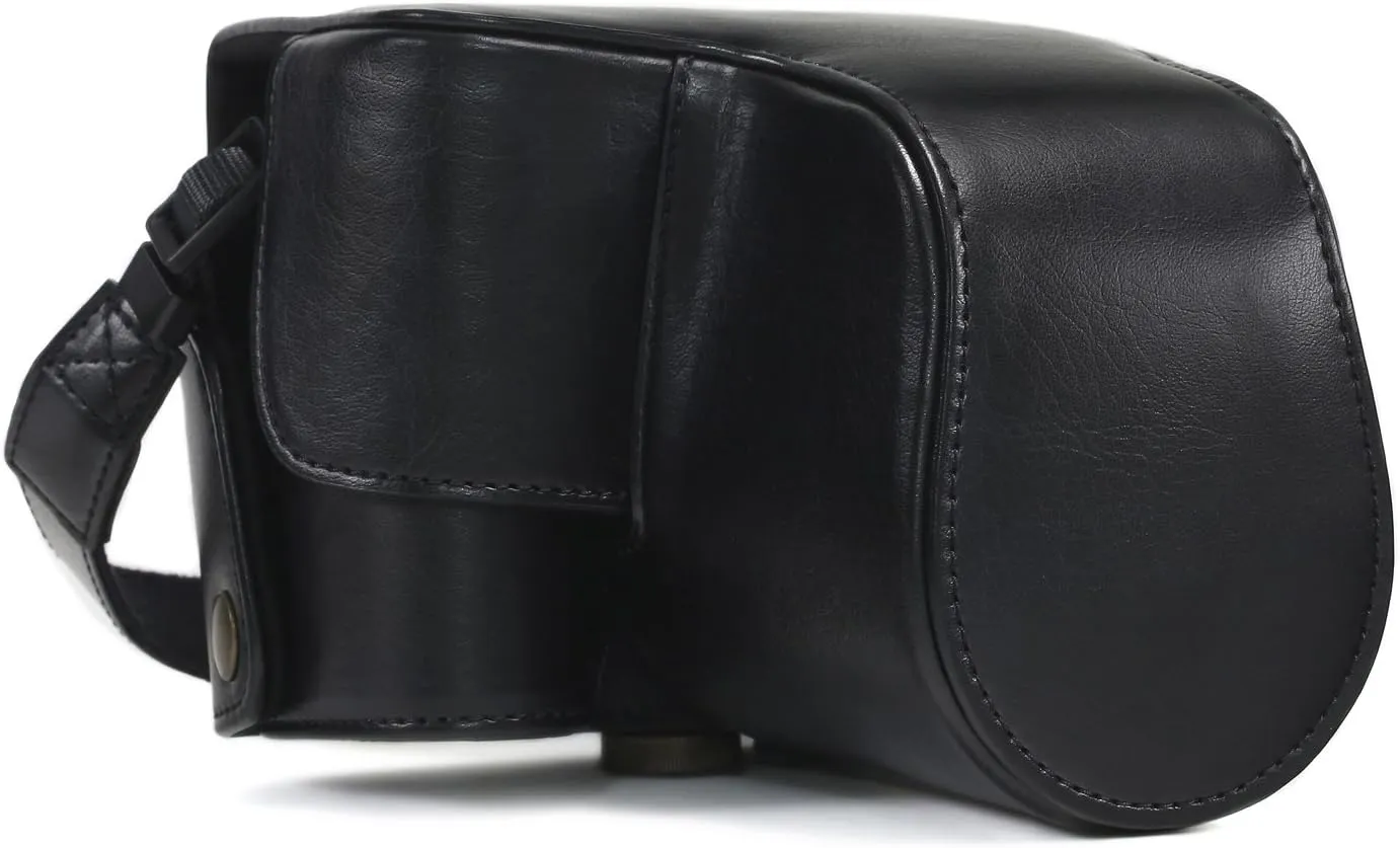 MegaGear Nikon Coolpix B700 Ever Ready Leather Camera Case and Strap- Black - MG920