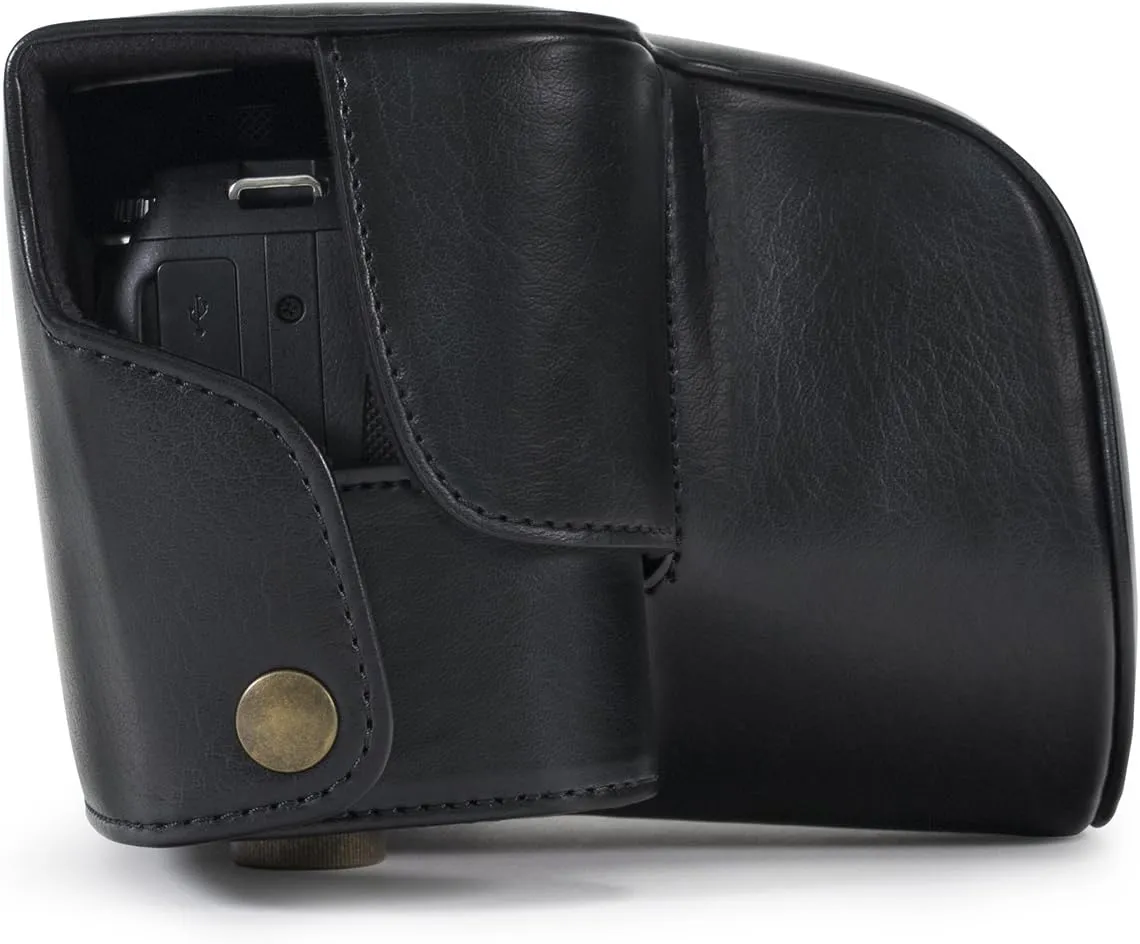 MegaGear Nikon Coolpix B700 Ever Ready Leather Camera Case and Strap- Black - MG920