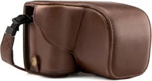MegaGear Sony Alpha A6300, A6000 (16-50 mm) Ever Ready Leather Camera Case and Strap, with Battery Access - Dark Brown - MG985