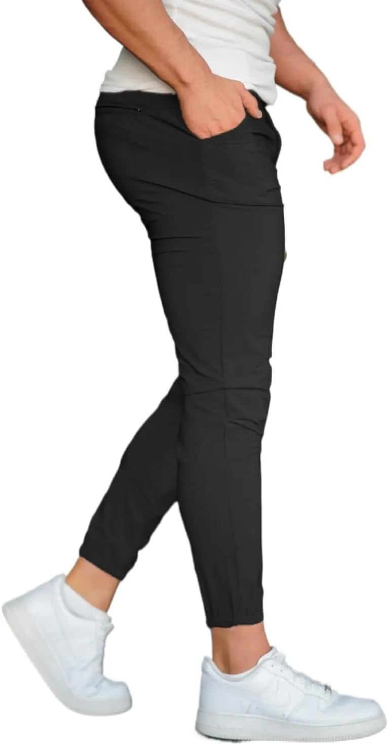 Men's 4-Way Stretch Slim Tapered Fit Golf Joggers -30" 28" 26" Inseam Nylon