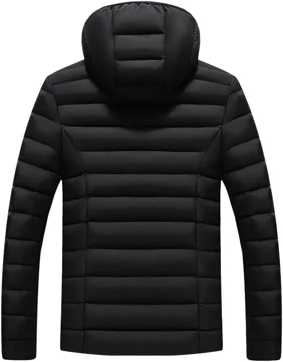 Men's and women's autumn and winter thick imitation down jacket with detachable hat, full zipper windproof and warm
