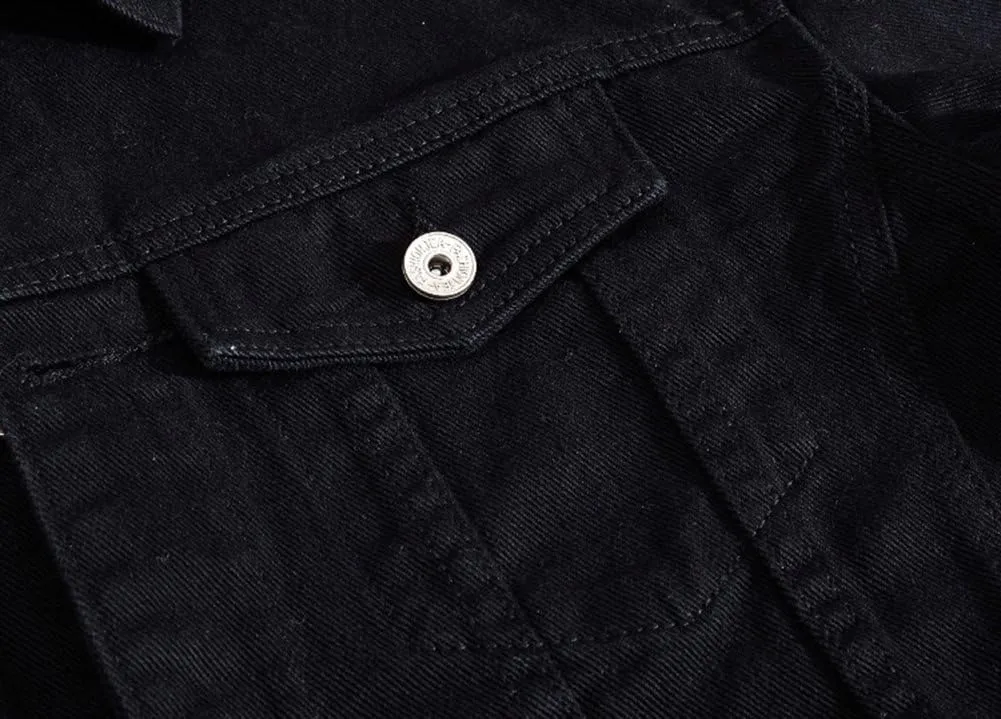 Men`s Classic Ripped Hip Hop Motorcycle Denim Jacket