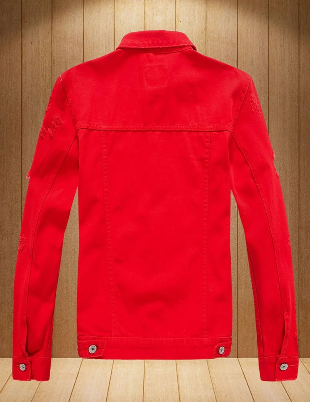 Men`s Classic Ripped Hip Hop Motorcycle Denim Jacket