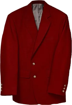 Men's Classic Two Button Single Breasted Blazer, RED, 42 Regular