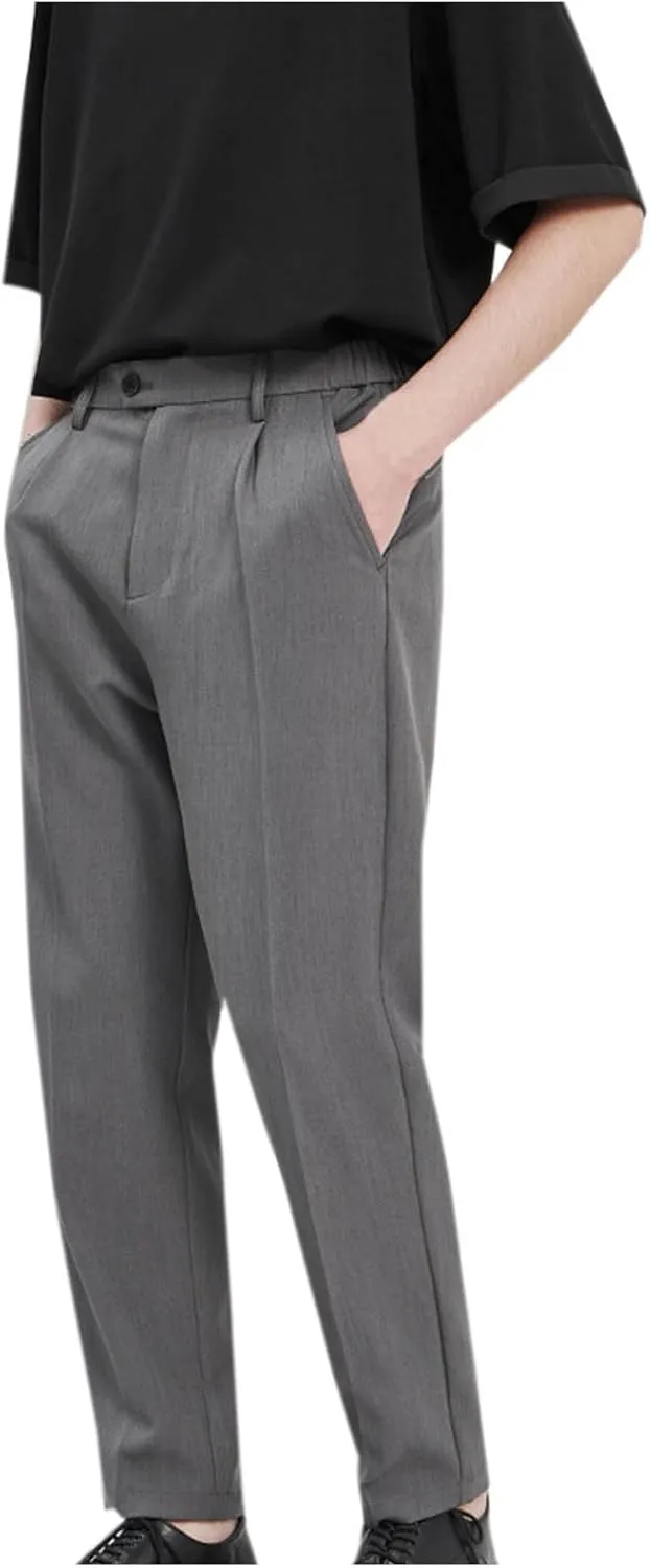 Men's Dress Pants Workday Classic Fit Suit Pants Casual Pleated Front Dress Pants Straight Fit Pants
