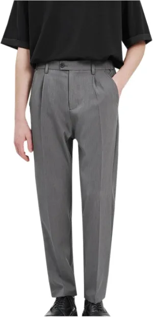Men's Dress Pants Workday Classic Fit Suit Pants Casual Pleated Front Dress Pants Straight Fit Pants