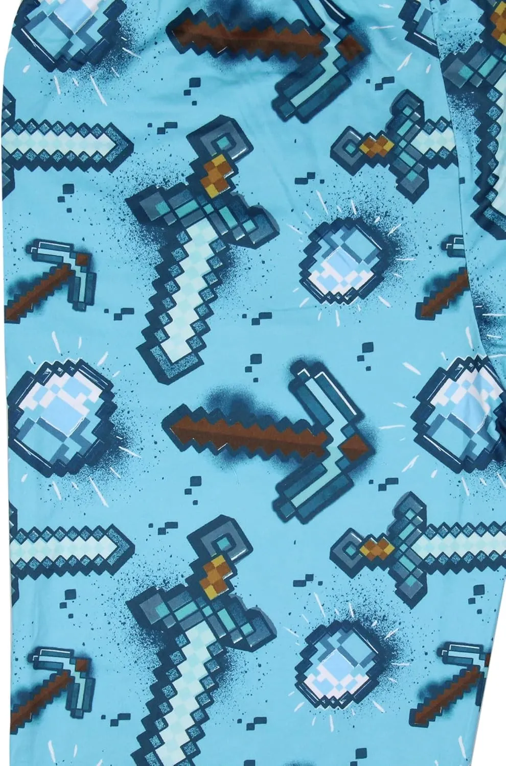 Men's Minecraft Pajama Pants Diamond Art Pickaxe And Sword Adult Sleep Pants | Minecraft Pajamas For Men