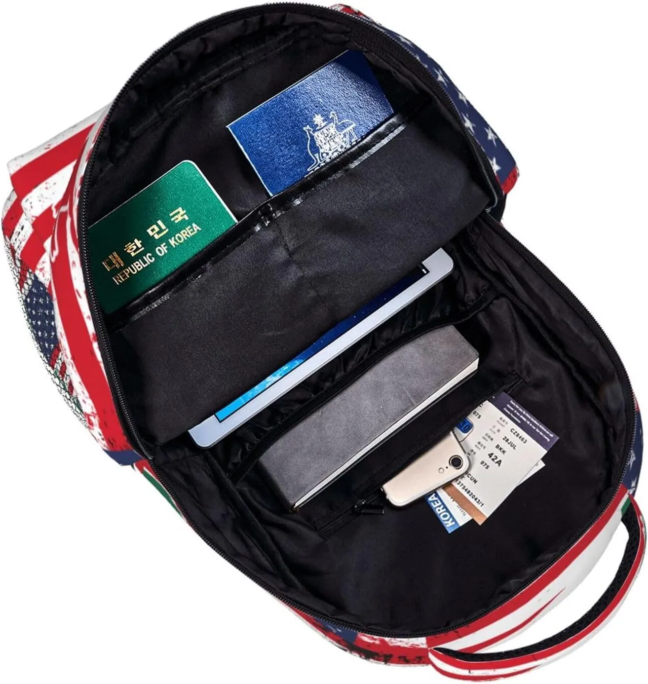 Mexican American Flag Backpack Casual Pack Bag Laptop Backpack With Side Pocket Front Zipper Pocket Bookpack Travel Daypack Picnic Rucksack