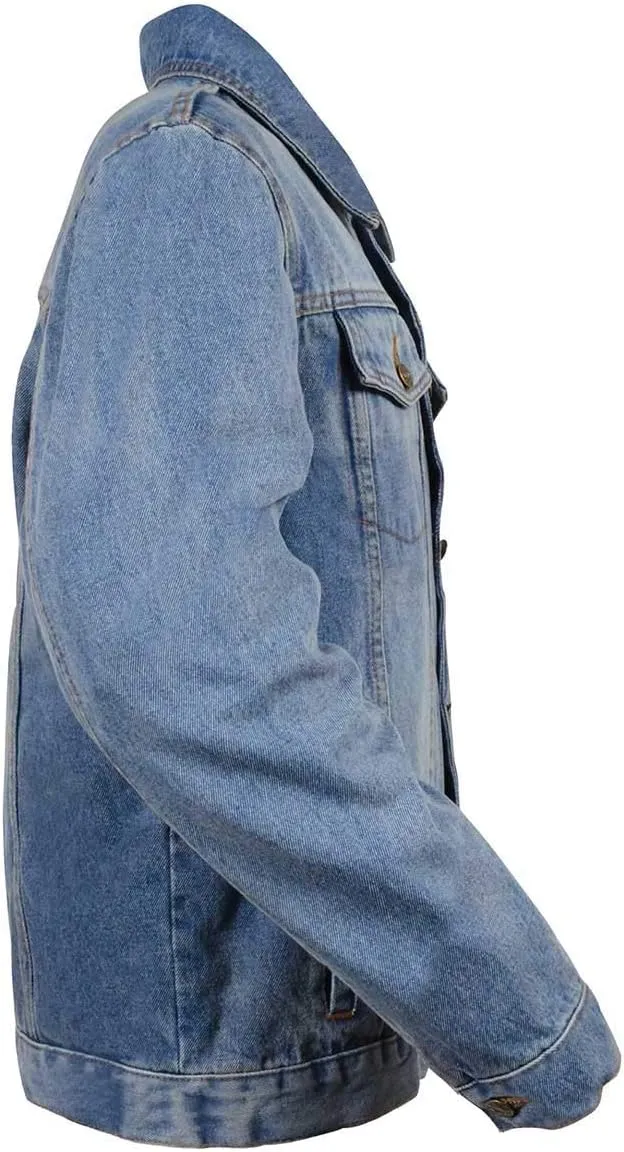 Milwaukee Leather MDM1015 Men's Black Classic Denim Jean Jacket