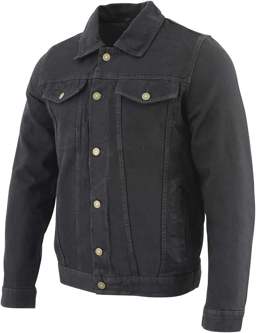 Milwaukee Leather MDM1015 Men's Black Classic Denim Jean Jacket