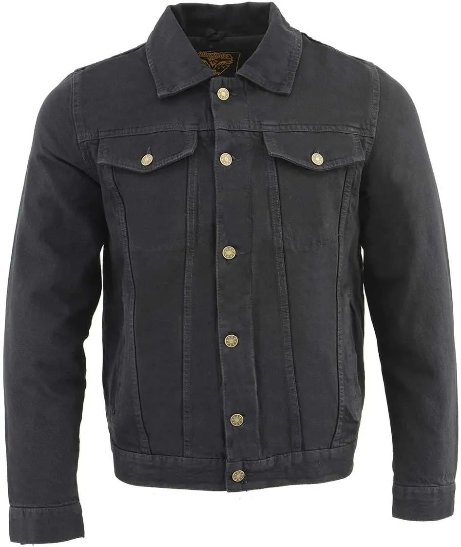 Milwaukee Leather MDM1015 Men's Black Classic Denim Jean Jacket