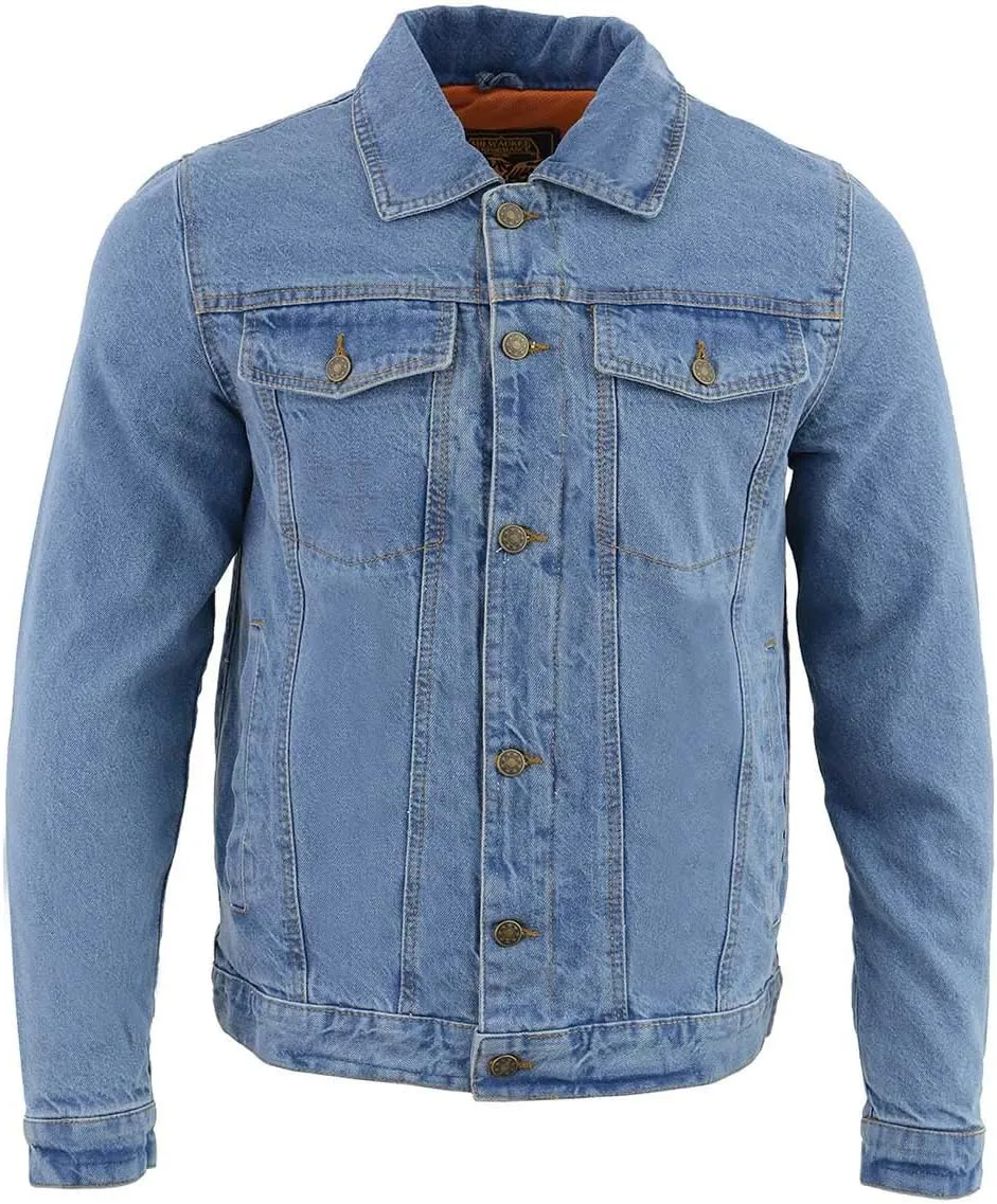 Milwaukee Leather MDM1015 Men's Black Classic Denim Jean Jacket