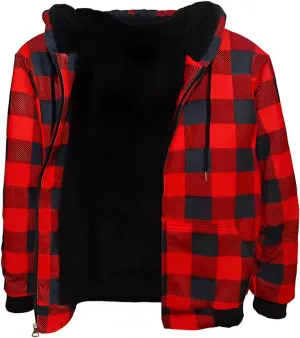 MINANUO Hoodies for Men Full Zip Up Sherpa Lined Sports Sweatshirts Mens Winter Fleece Fabric Jacket with Hood