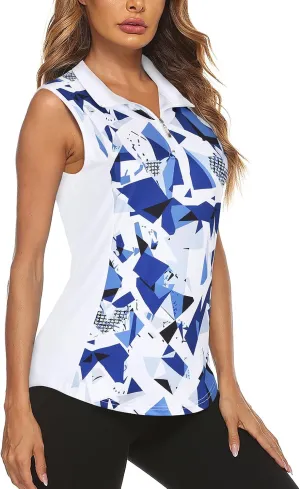 Misyula Style Women's Sleeveless Golf Shirts 1/4 Zip Polo Tennis Workout Tank Tops S-2XL