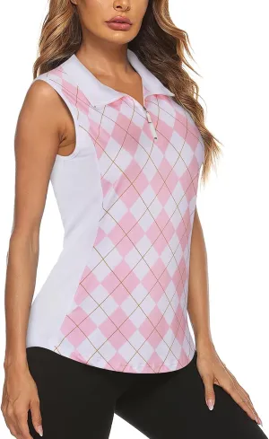 Misyula Style Women's Sleeveless Golf Shirts 1/4 Zip Polo Tennis Workout Tank Tops S-2XL