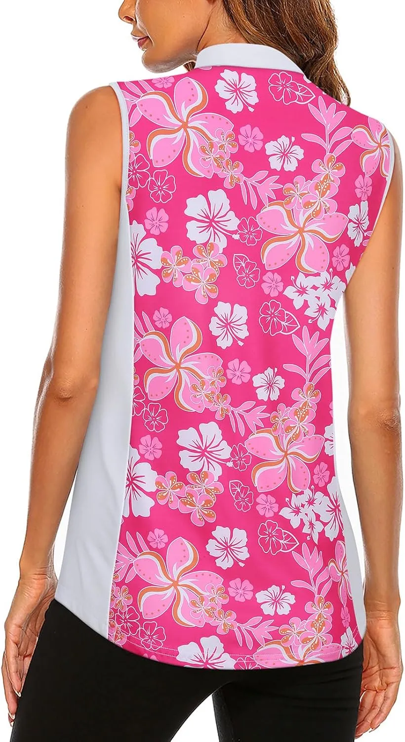 Misyula Style Women's Sleeveless Golf Shirts 1/4 Zip Polo Tennis Workout Tank Tops S-2XL