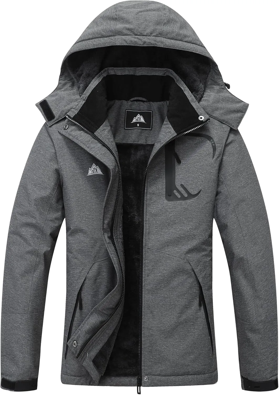 MOERDENG Women's Grey Winter Ski Jacket