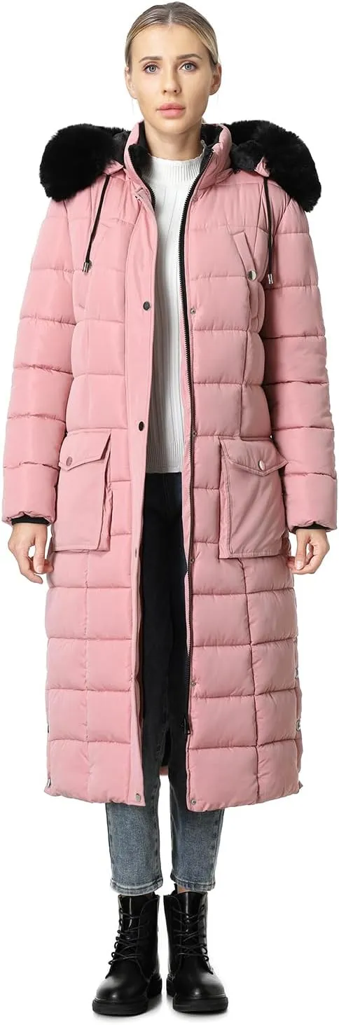 MOERDENG Women's Waterproof Long Winter Coat Thickened Down Alternative Jacket Warm Puffer Jacket Parka