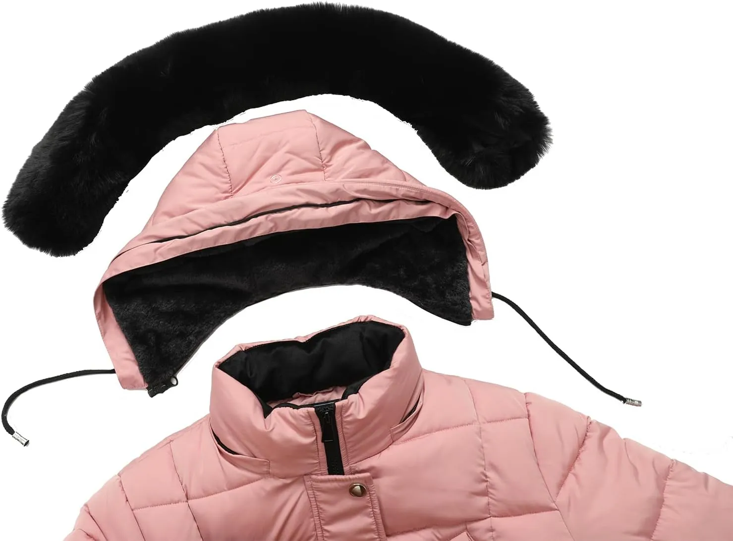 MOERDENG Women's Waterproof Long Winter Coat Thickened Down Alternative Jacket Warm Puffer Jacket Parka