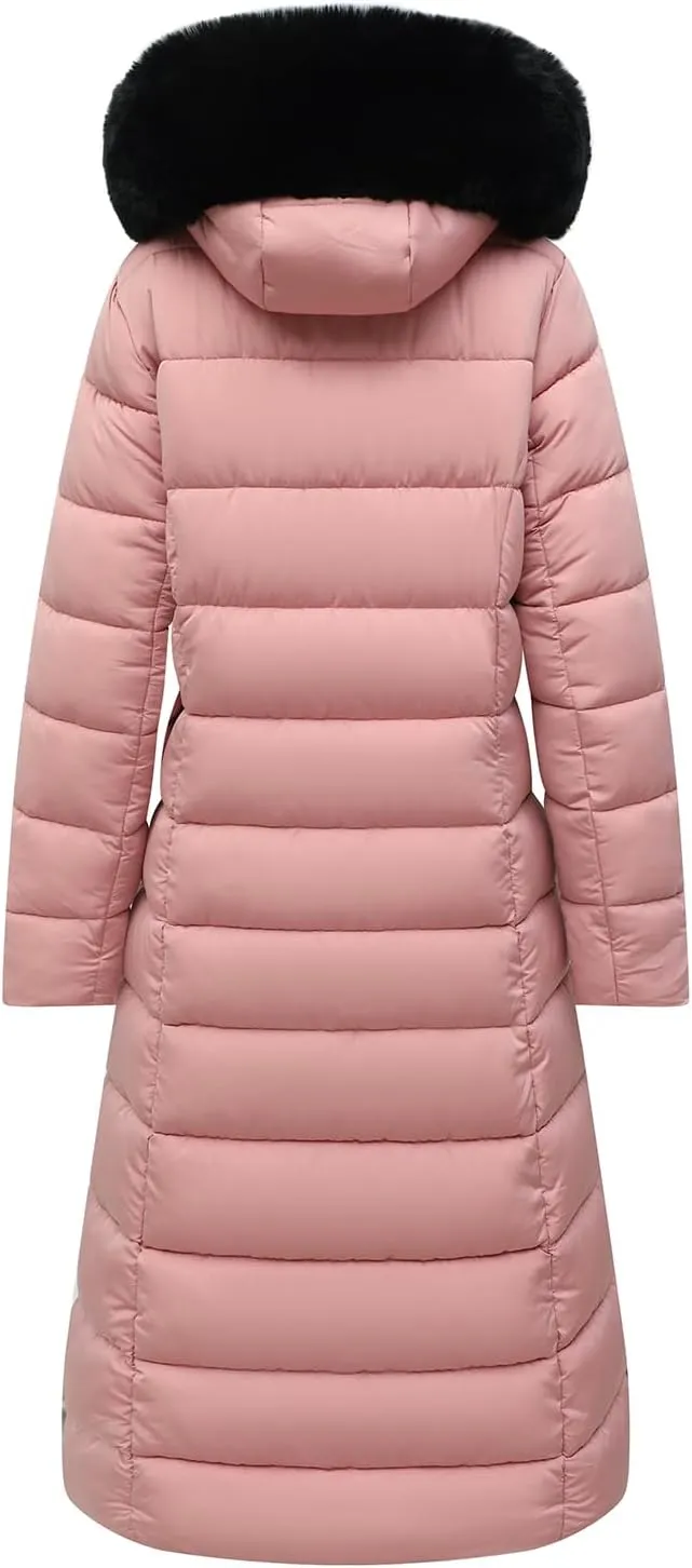 MOERDENG Women's Waterproof Long Winter Coat Thickened Down Alternative Jacket Warm Puffer Jacket Parka