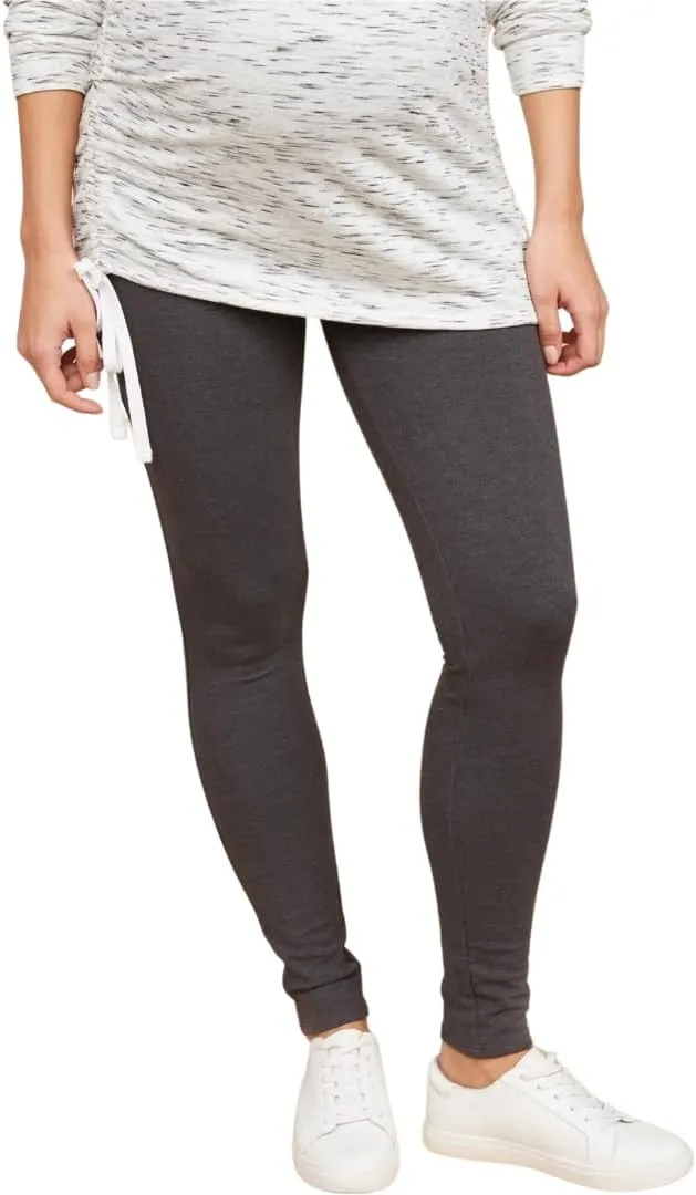 Motherhood Maternity Women's Maternity Light-Weight Full Length French Terry Secret Fit Belly Leggings