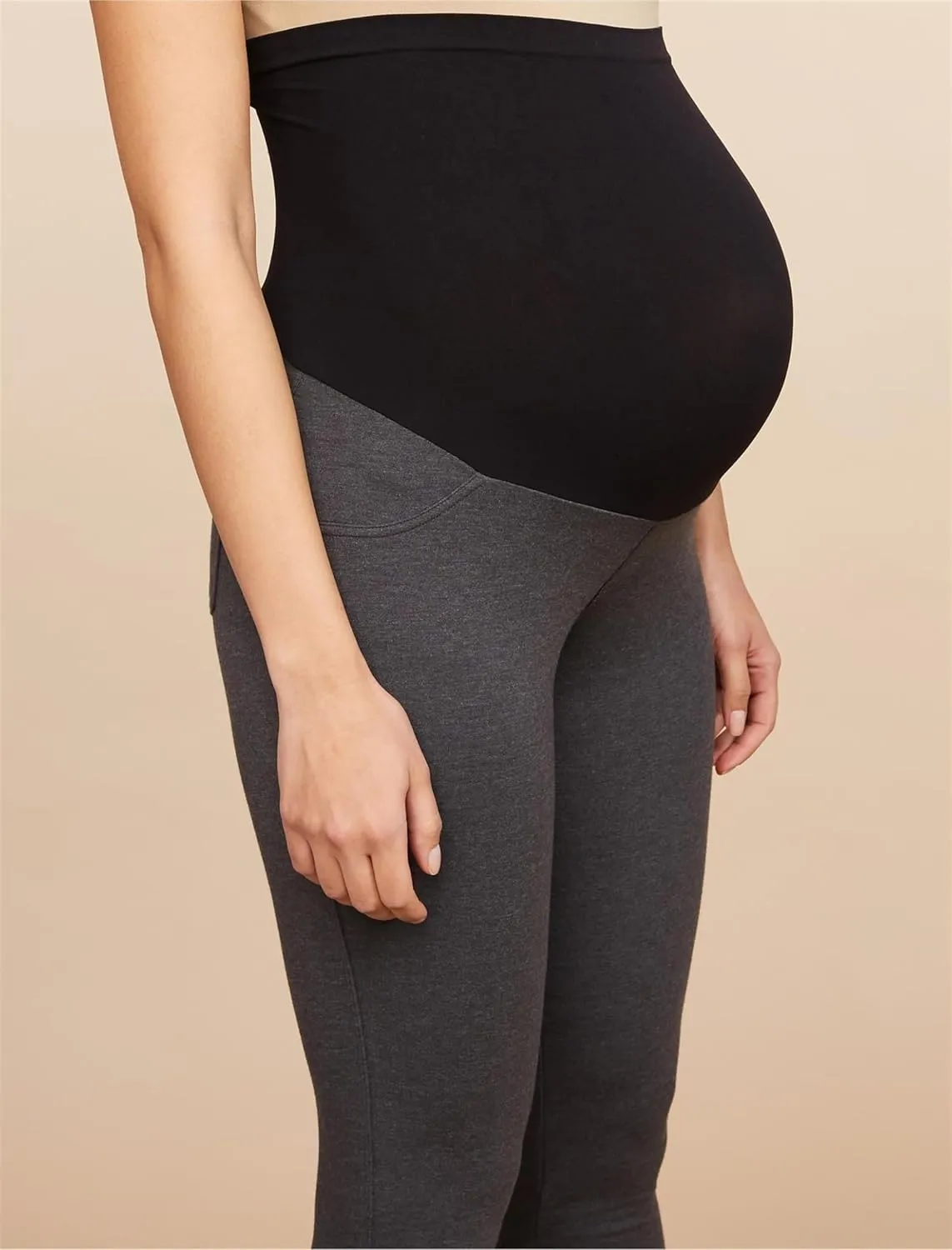 Motherhood Maternity Women's Maternity Light-Weight Full Length French Terry Secret Fit Belly Leggings