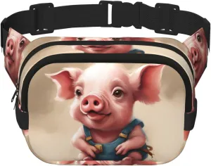 Naughty pig baby print Womens Fanny Pack Everyday Hip Pouch Waist Bag for Travel Outdoor Running Hunting for Adult