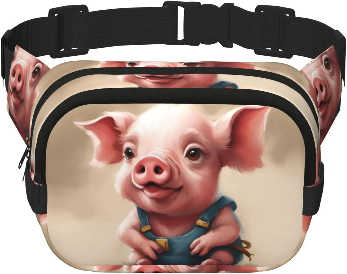 Naughty pig baby print Womens Fanny Pack Everyday Hip Pouch Waist Bag for Travel Outdoor Running Hunting for Adult