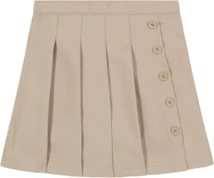 Nautica Girls' School Uniform Pleated Pull-on Scooter Skirt with Undershorts, Knit Waistband