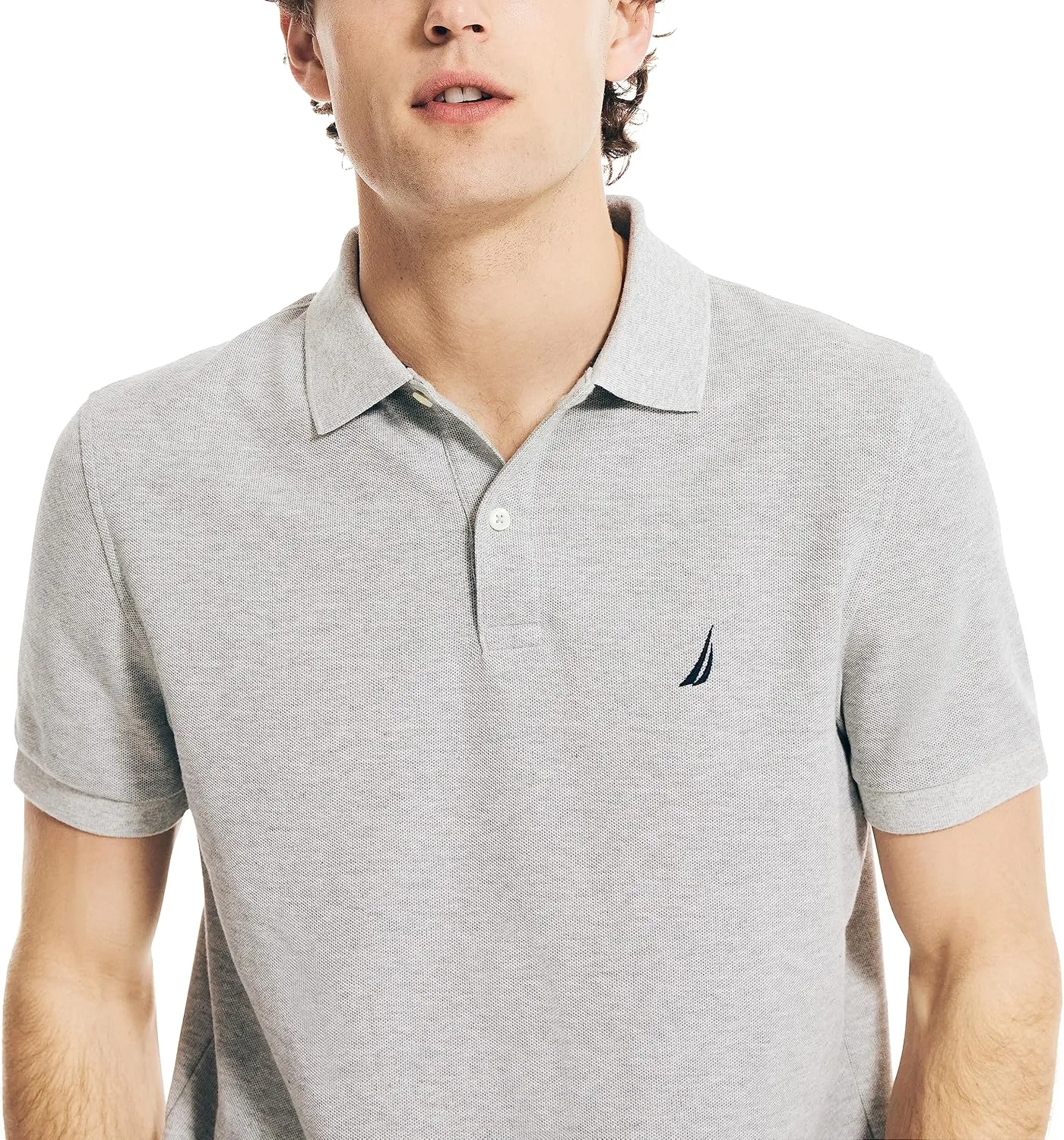 Nautica Men's Classic Short Sleeve Solid Performance Deck Polo Shirt