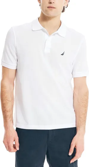 Nautica Men's Classic Short Sleeve Solid Performance Deck Polo Shirt